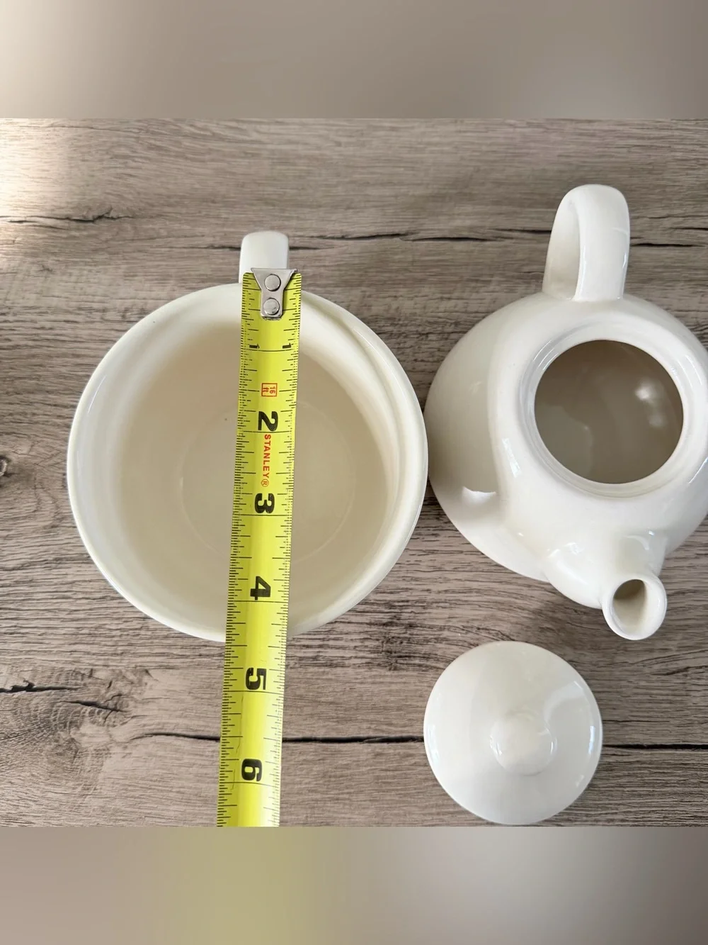 Pier 1 White Porcelain Single Serve Coffee Teapot Cup 3pcs Tea-for-One Stackable